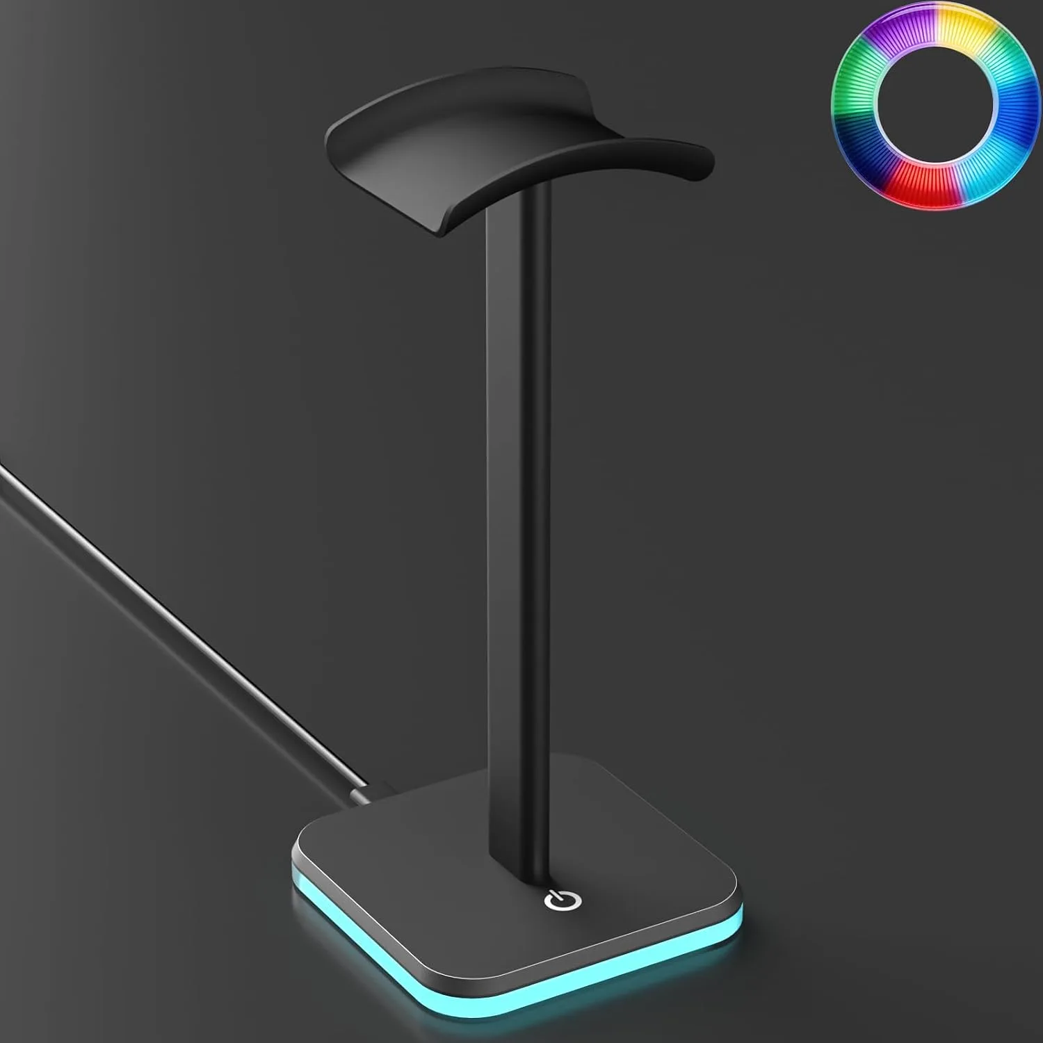 Headphone Stand for Desk - Headset Stand Headphone Holder (RGB-Black)