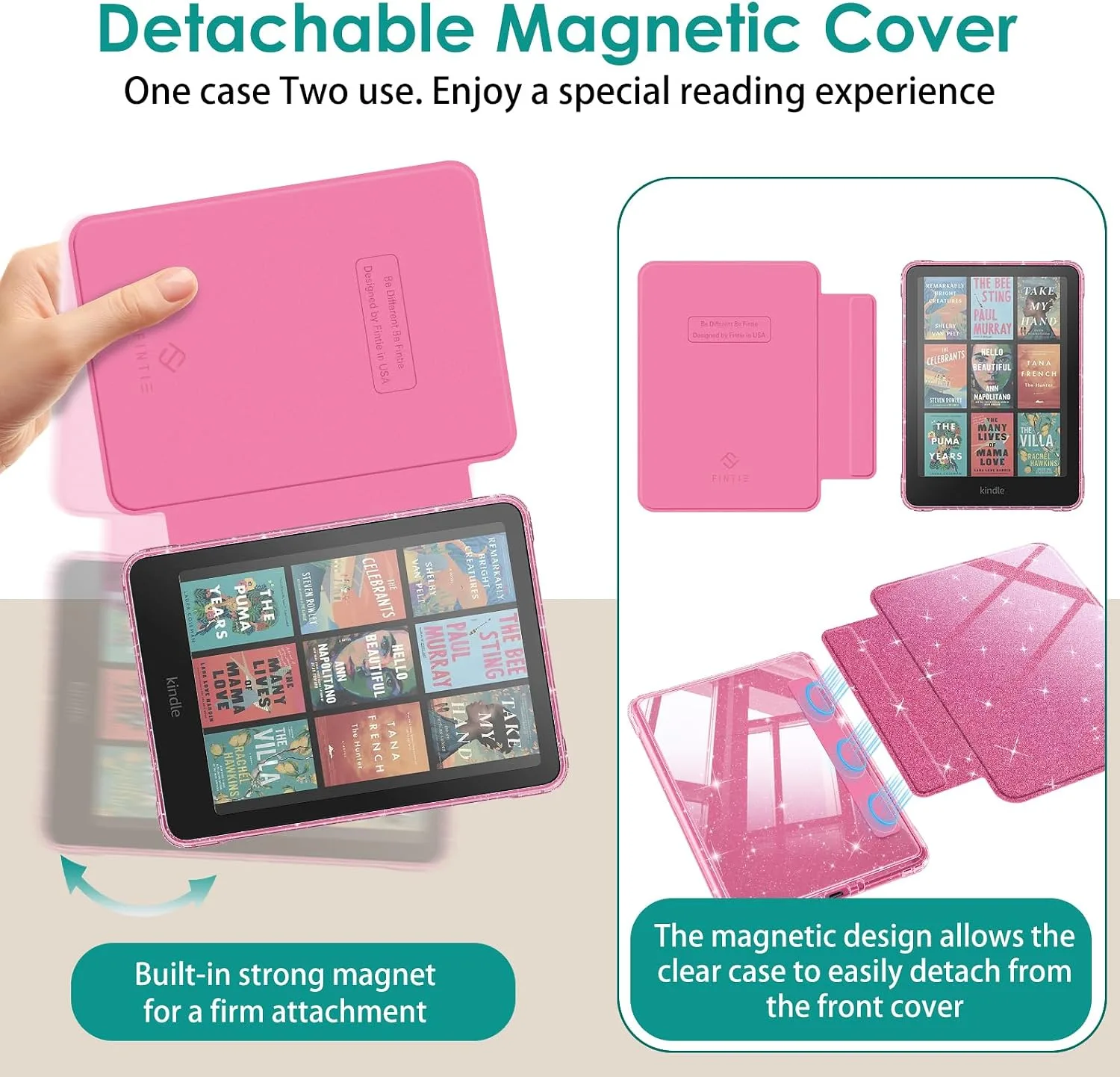Fintie Detachable Case for Kindle Paperwhite 12th Gen 2024/Kindle Colorsoft