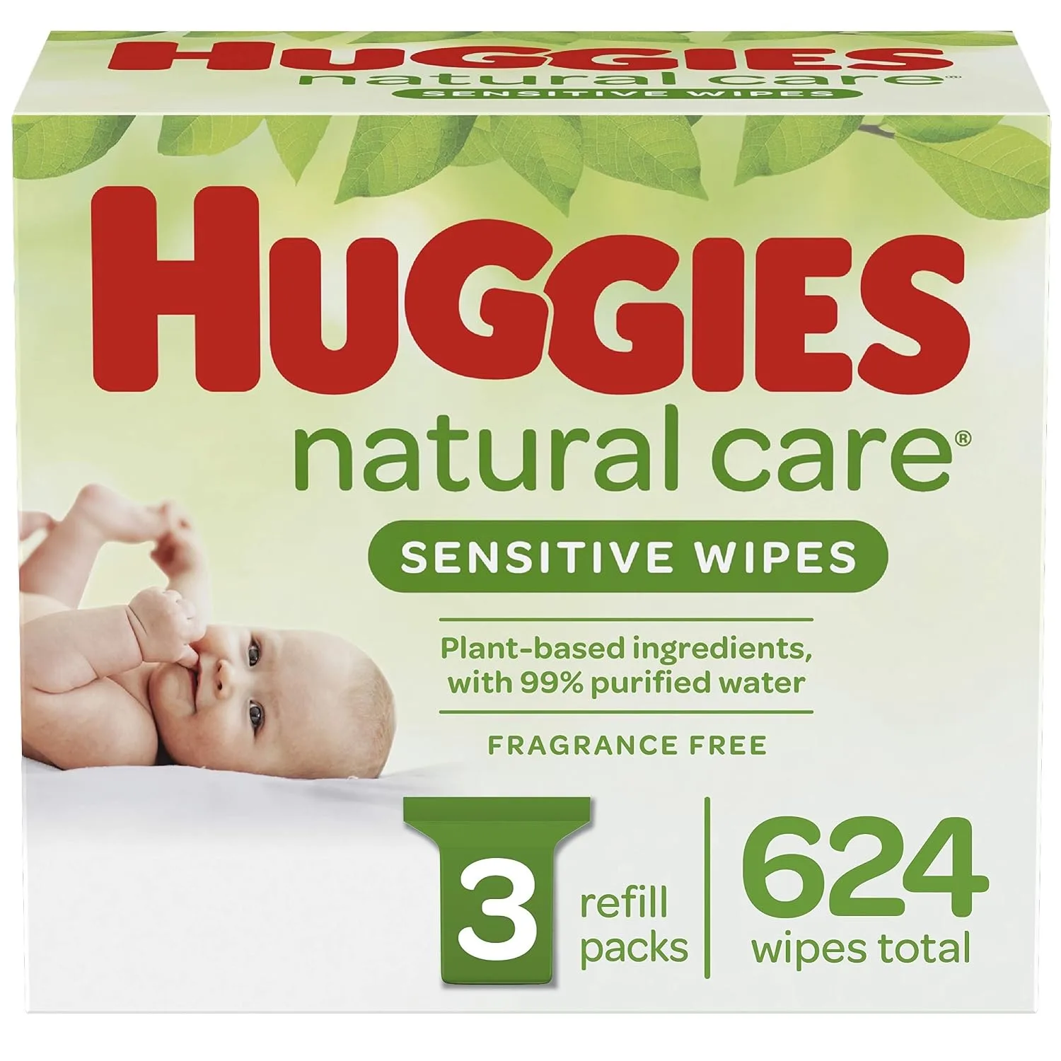 HUGGIES Natural Care Sensitive Baby Wipe Refill, Fragrance Free (1,088 Count)