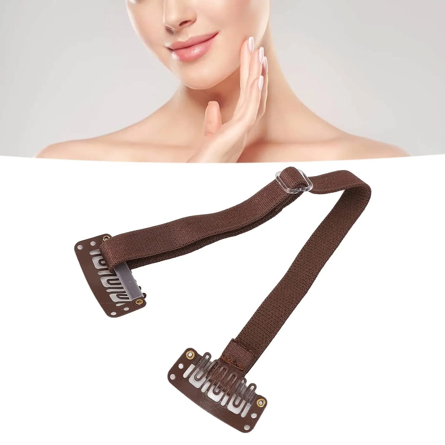 4Pcs Facelift Bands with Clips, Adjustable Elastic Instant Face Band, Invisible Hairpin Face Stretching Lifting Strap, Face Slimming Band, Wrinkles Remove Belt for Face