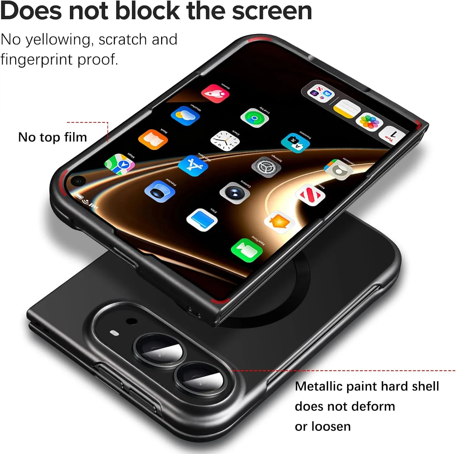 Case for iPhone Duo, Magnetic Phone Case Compatible with Mag-Safe，Black