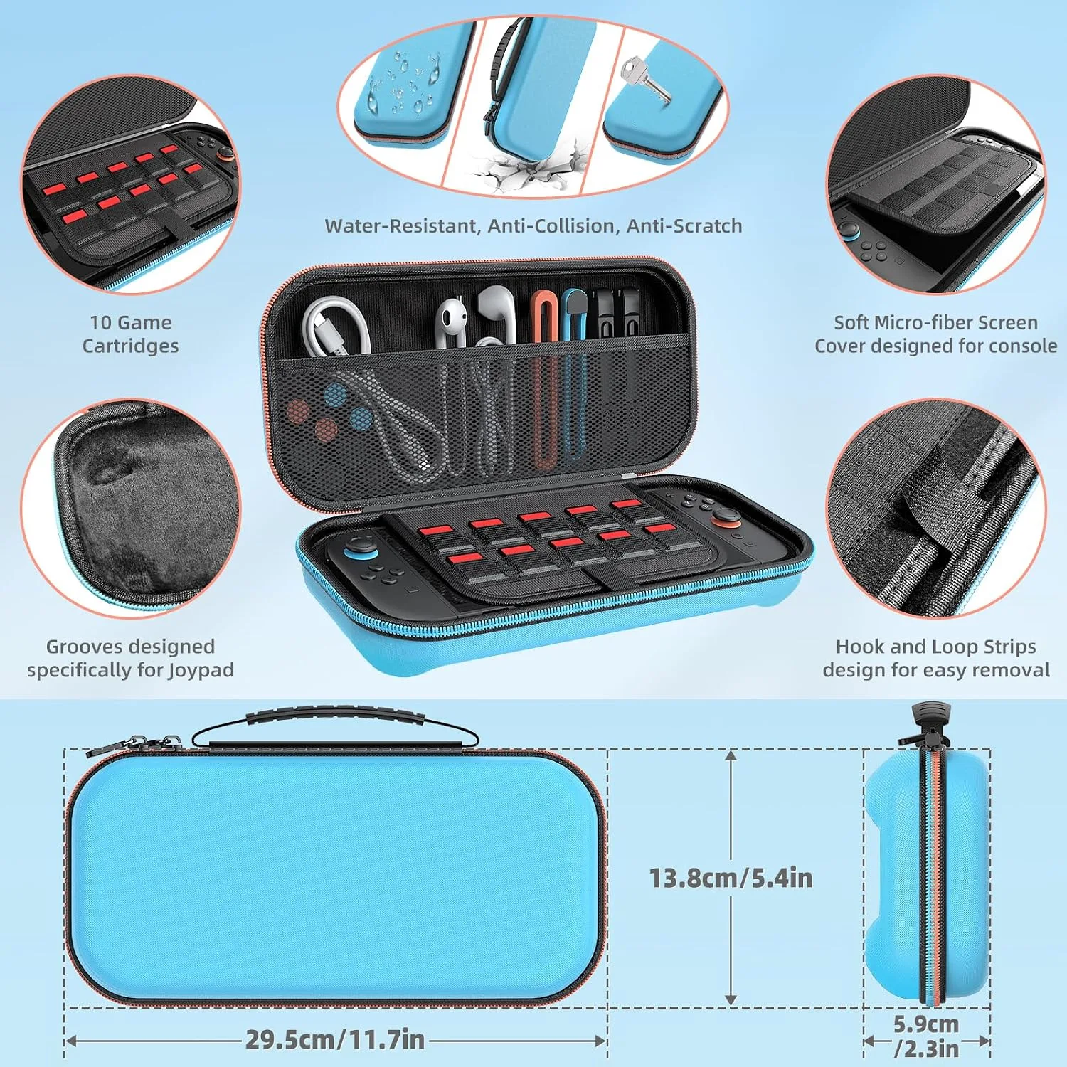 Switch 2 Accessories, 20-in-1 Bundle Case for Nintendo Switch 2 (Blue)