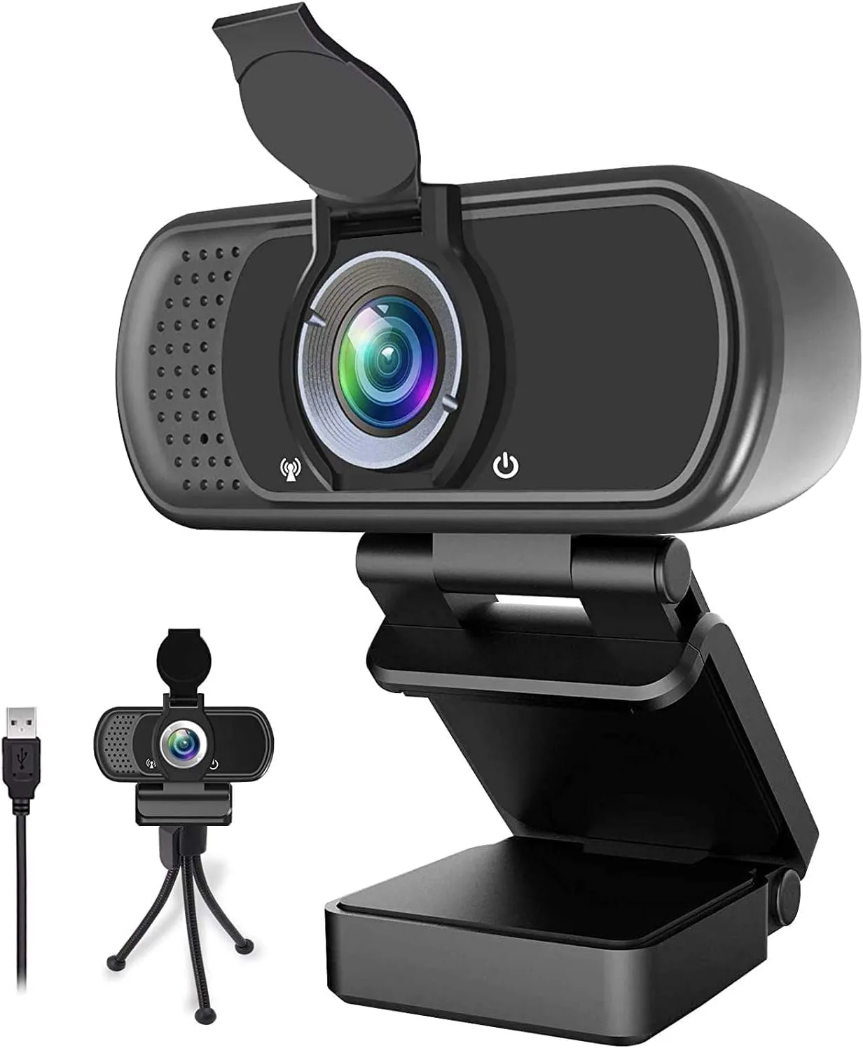 Webcam Ziqian 1080P con micrófono USB para PC, laptop y Mac