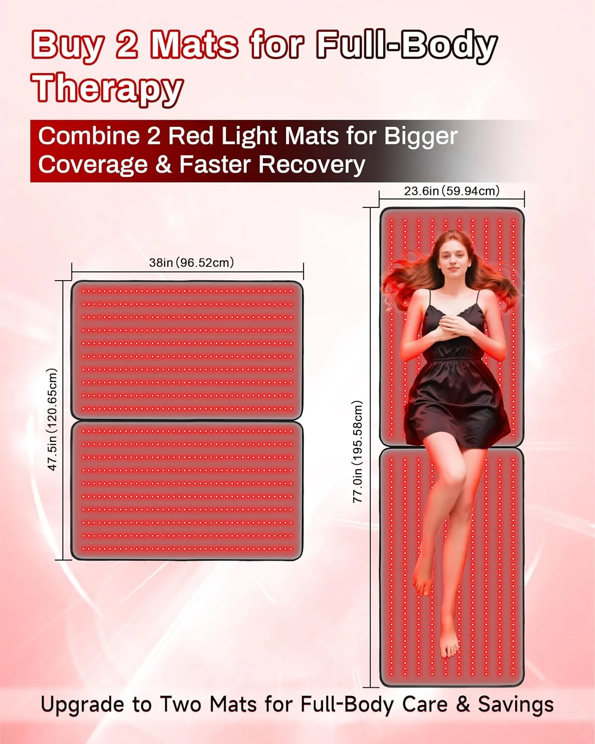 Medical Grade Red Light Therapy Mat for Body, FSA&HSA, 38" × 23.6"