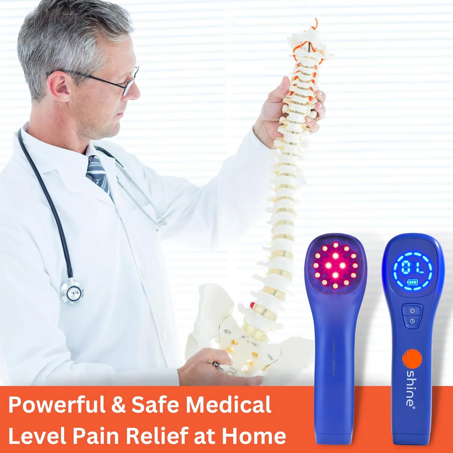 Shine® Relief Handheld Red and Infrared LED Light Therapy FSA/HSA