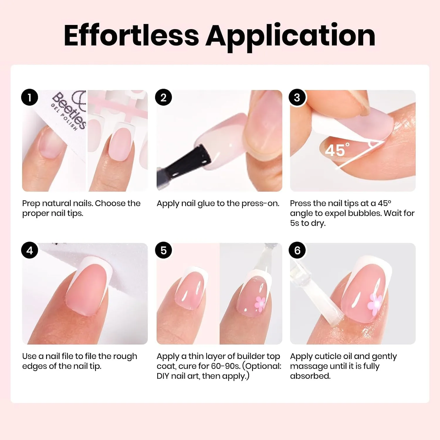 Beetles 4Pcs Press-On Nail Essential Kit, Fast Dry Nail Glue