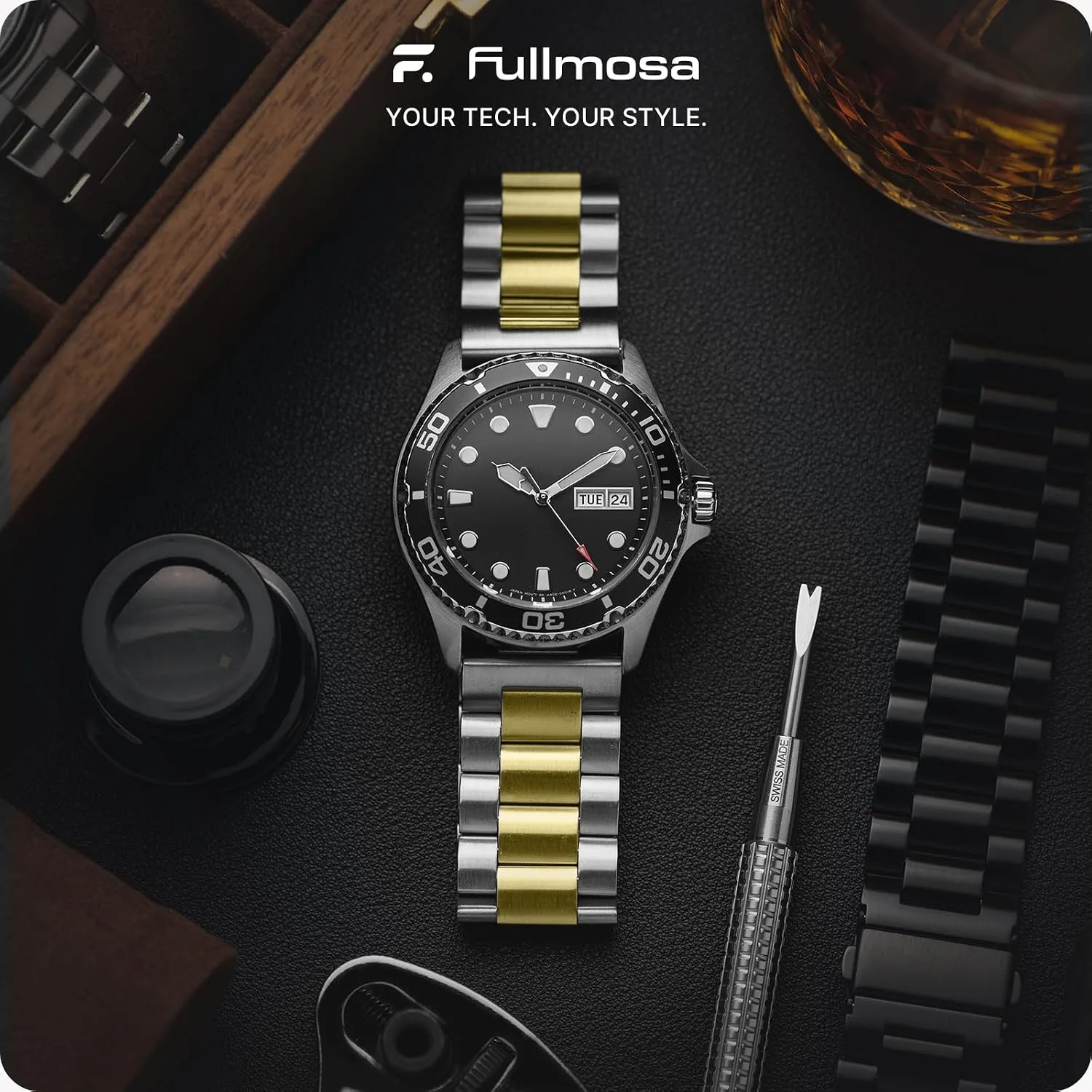 Fullmosa 20mm Quick Release Metal Watch Band for Garmin Samsung