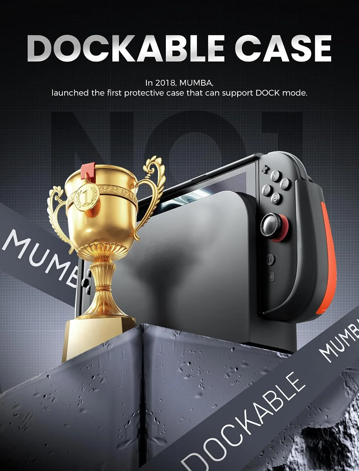 Mumba Titan Case for Nintendo Switch 2 with Kickstand & 7 Card Slots,Orange