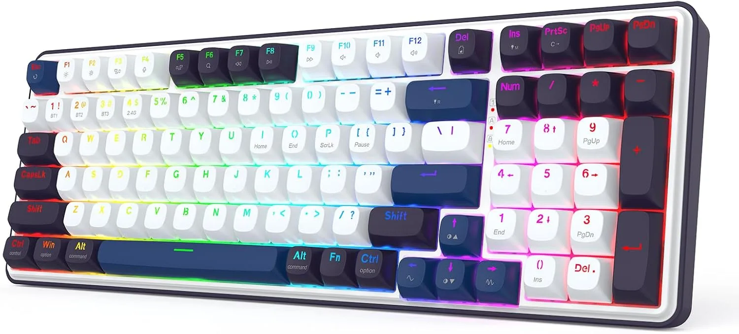 Teclado Gamer Redragon K744 PRO inalámbrico RGB 99 teclas mecánico con Hot-Swap