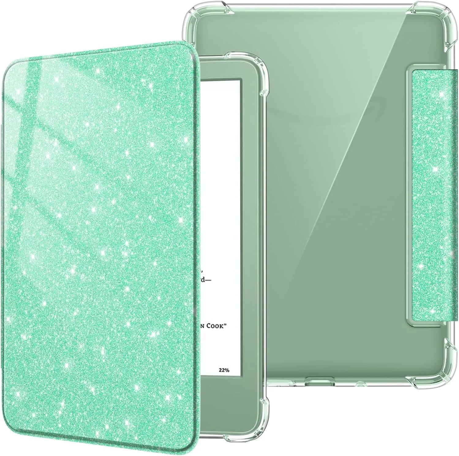 Fintie Slim TPU Case for 6" Kindle 11th Generation 2024/2022, Glitter Green