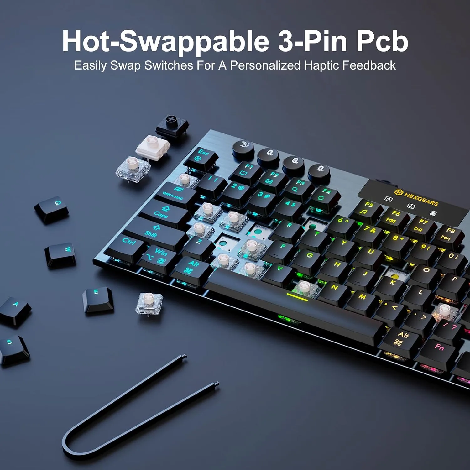 Hexgears Immersion A3 Low Profile Wireless Mechanical Keyboard, Silent