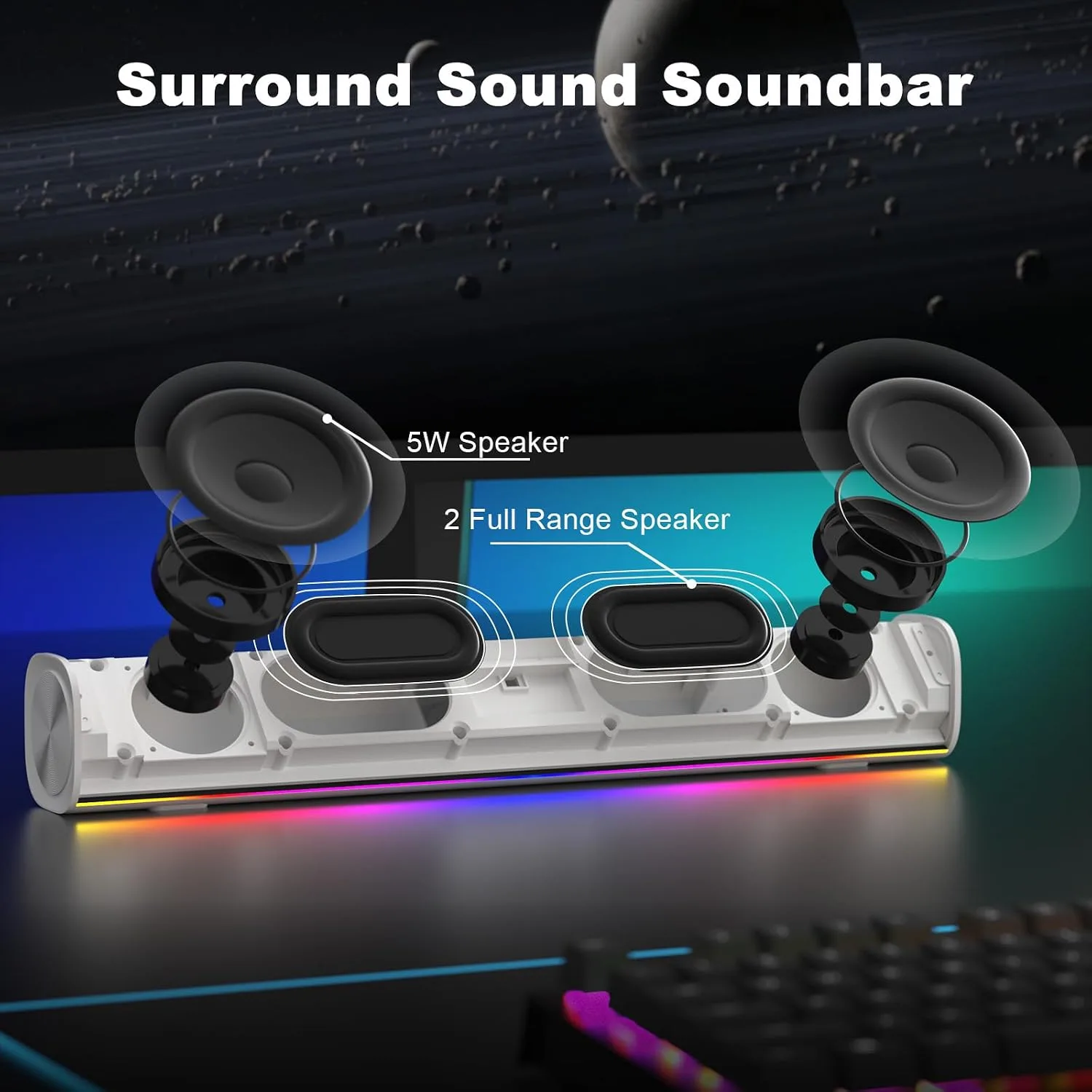 SOULION Bluetooth Computer Speakers for Desktop USB Plug & Play