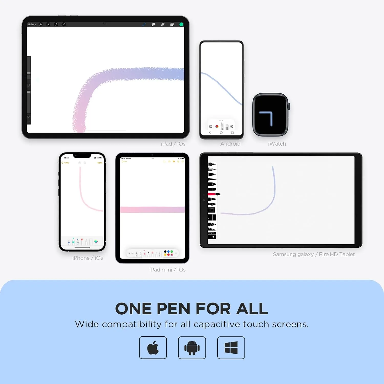 OASO Stylus Pen for Touch Screens, Disc Tip & Magnet Cap Styli Pencil Compatible with Apple iPad pro/iPad 6/7/8/9/iPhone/Samsung Galaxy Tab A7/S7/Fire HD 7/8/10 Plus Tablet/All Touch Devices.