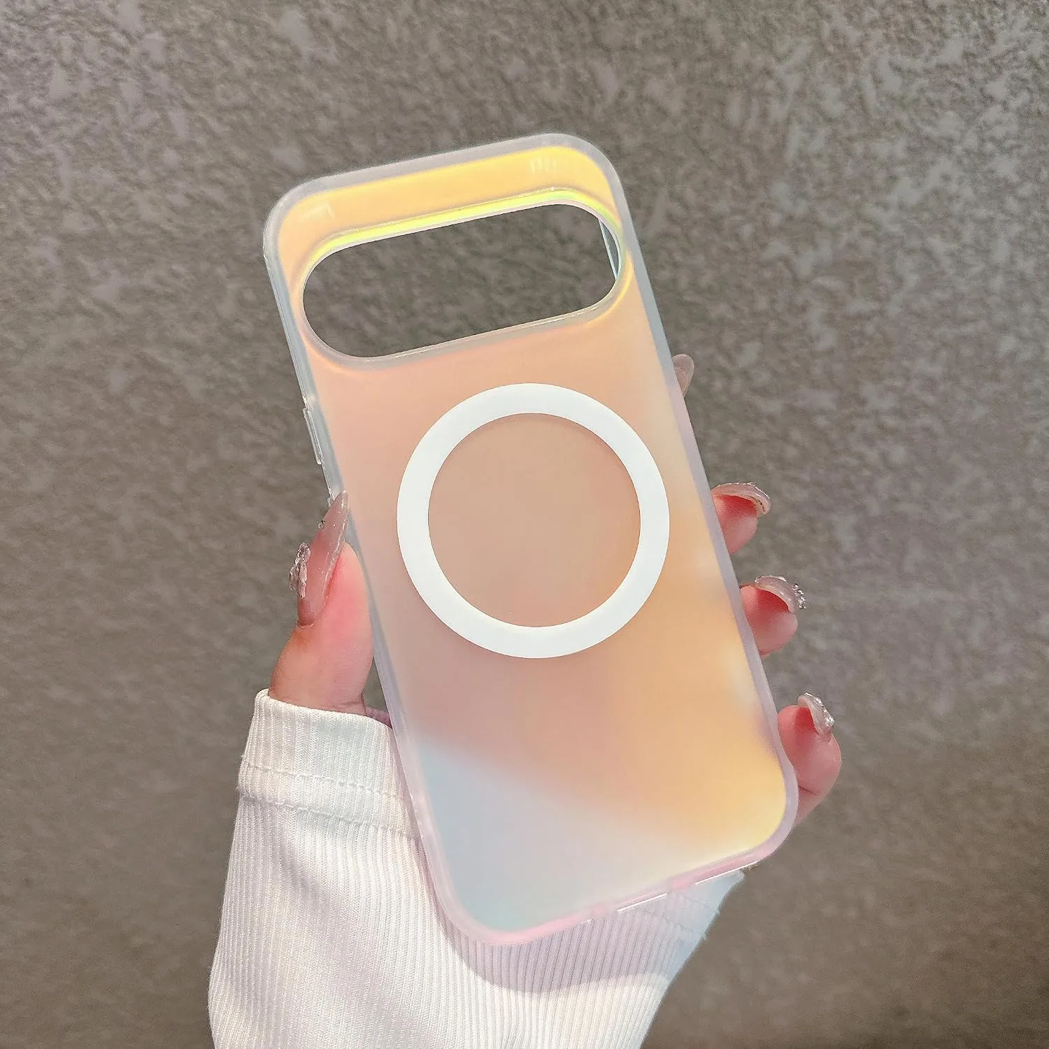 Magnetic for Google Pixel 11/11 Pro Case Women, [Compatible with MagSafe], [Holographic Iridescent Color Changing Effect] Fashion Slim Cute and Unique Matt Protective Phone Cover for Pixel 11/11 Pro