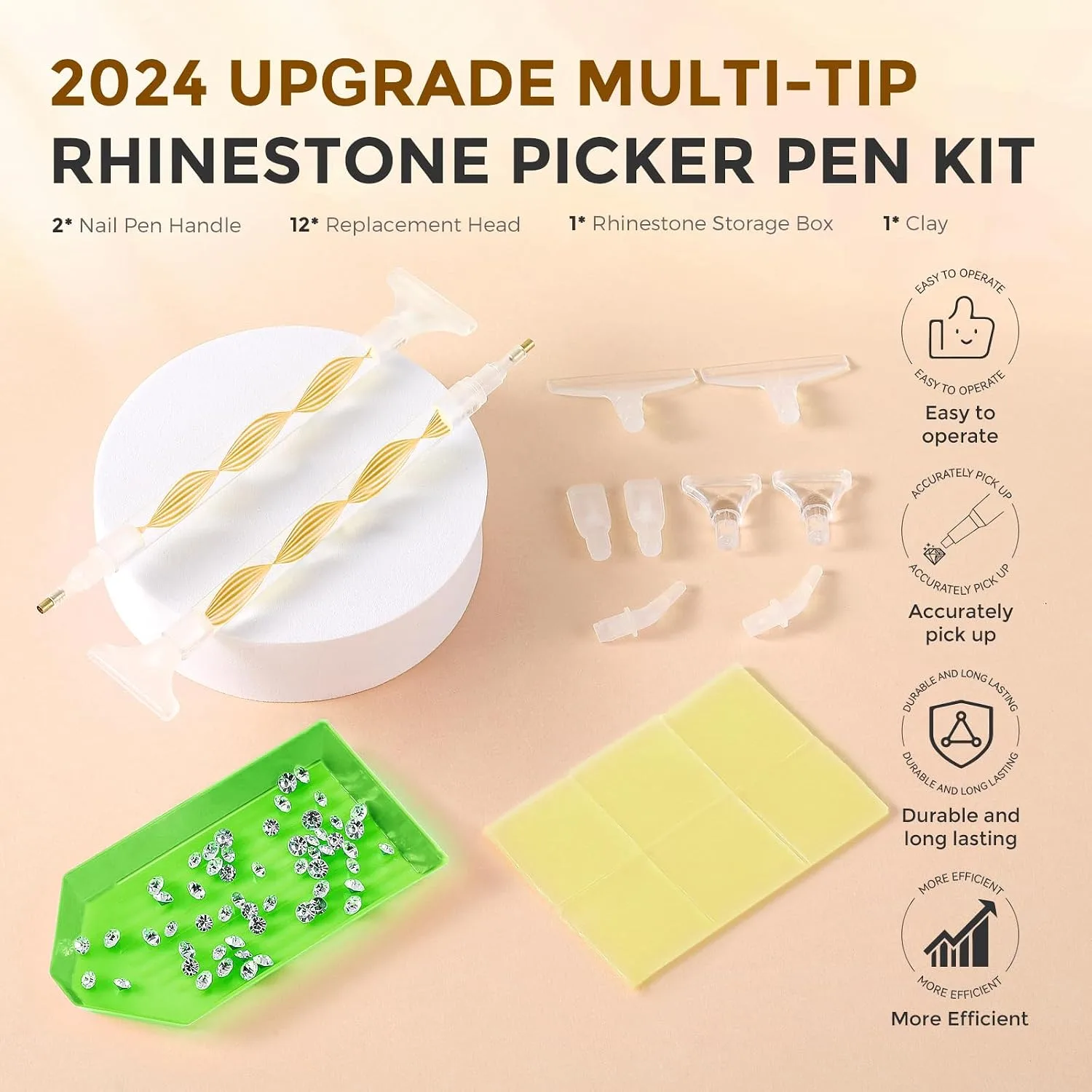 5.0 Pro Rhinestone Picker Tool Kit 16pcs, Bedazzling Pen | Diamond Art Tool