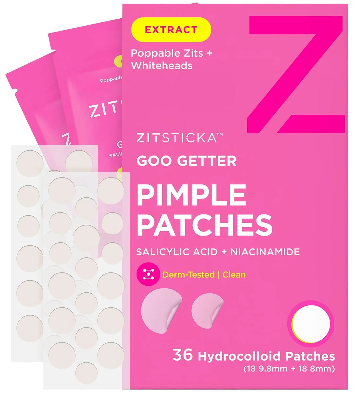 ZitSticka Pimple Patches for Face, Hydrocolloid Acne Patches, 36 Count