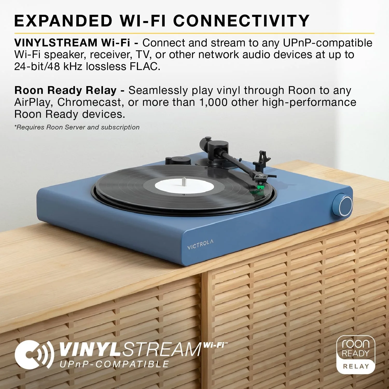 Victrola Stream Onyx - Wireless Wi-Fi Turntable, Works with Sonos - White