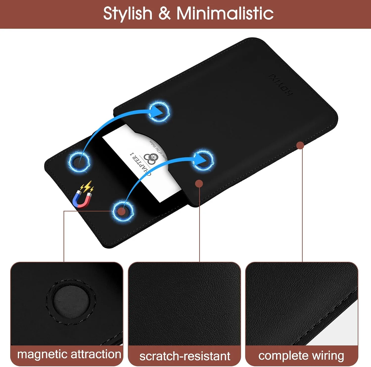 HoYiXi Universal Sleeve Case for 6.8",7" Paperwhite/Colorsoft/Signature Edition 2025 & 2021 Compatible 6.8" Kobo Clara HD/Pocketbook/Tolino Protective Case for 6.8'' 7'' ebook Reader, Black