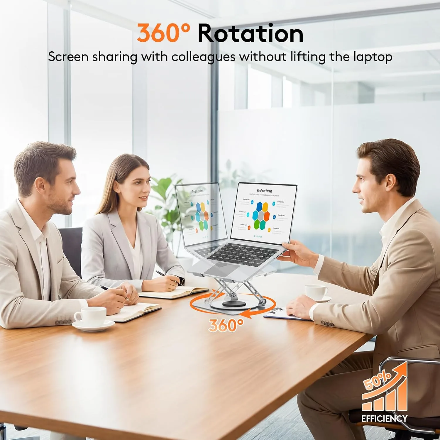TECKNET Laptop Stand for Desk, 360° Rotating Laptop Stand for 10-17" Laptop