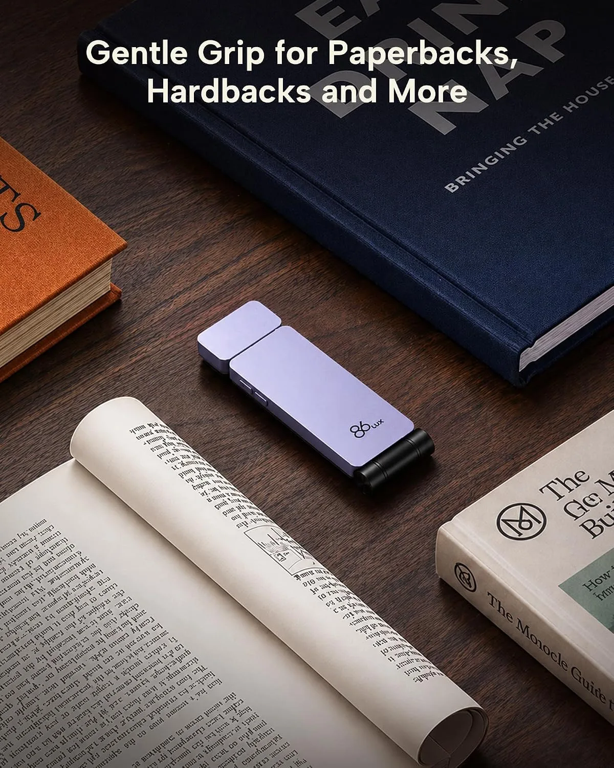 86lux Book Light, Rechargeable Clip-On LED Reading Light for Bed