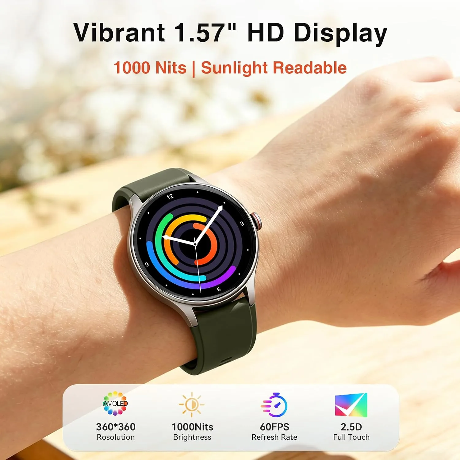 Smart Watch for Men Women, 105+ Sports Modes Fitness Tracker (Green)