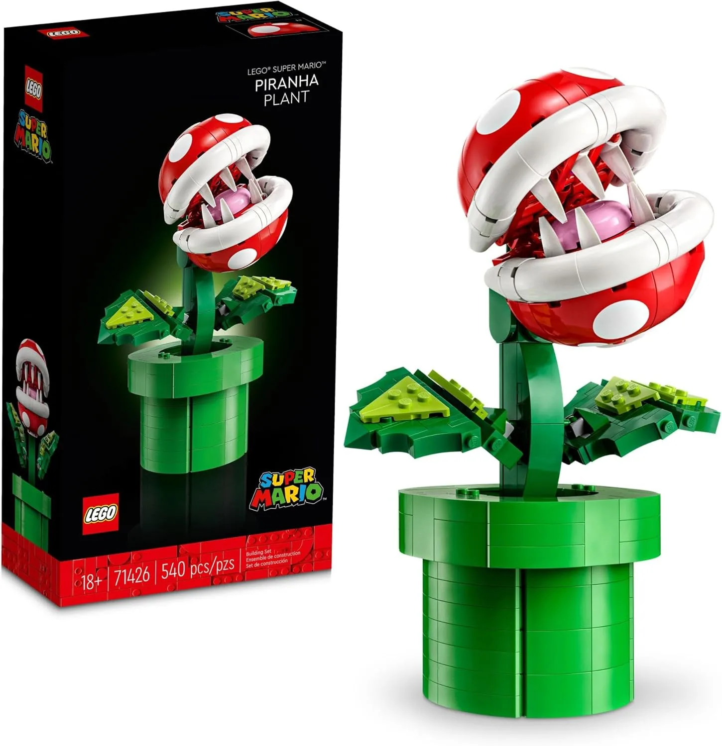 LEGO Super Mario Piranha Plant Building Sets for Adults - Mario Collectible for Men & Women, Ages 18+ Years - Gift for Birthdays - Bedroom, Home Office, or Book Shelf Decor - 71426