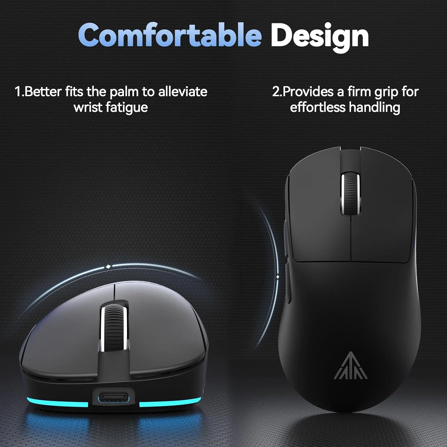 SOLAKAKA SM822 Wireless Gaming Mouse with Charging Dock, Tri-Mode Wireless Mouse, PAW3311 Optical Sensor, Up to 24,000DPI, 62g Lightweight Mouse with 5 programmable Buttons, for PC, Laptop (Black)