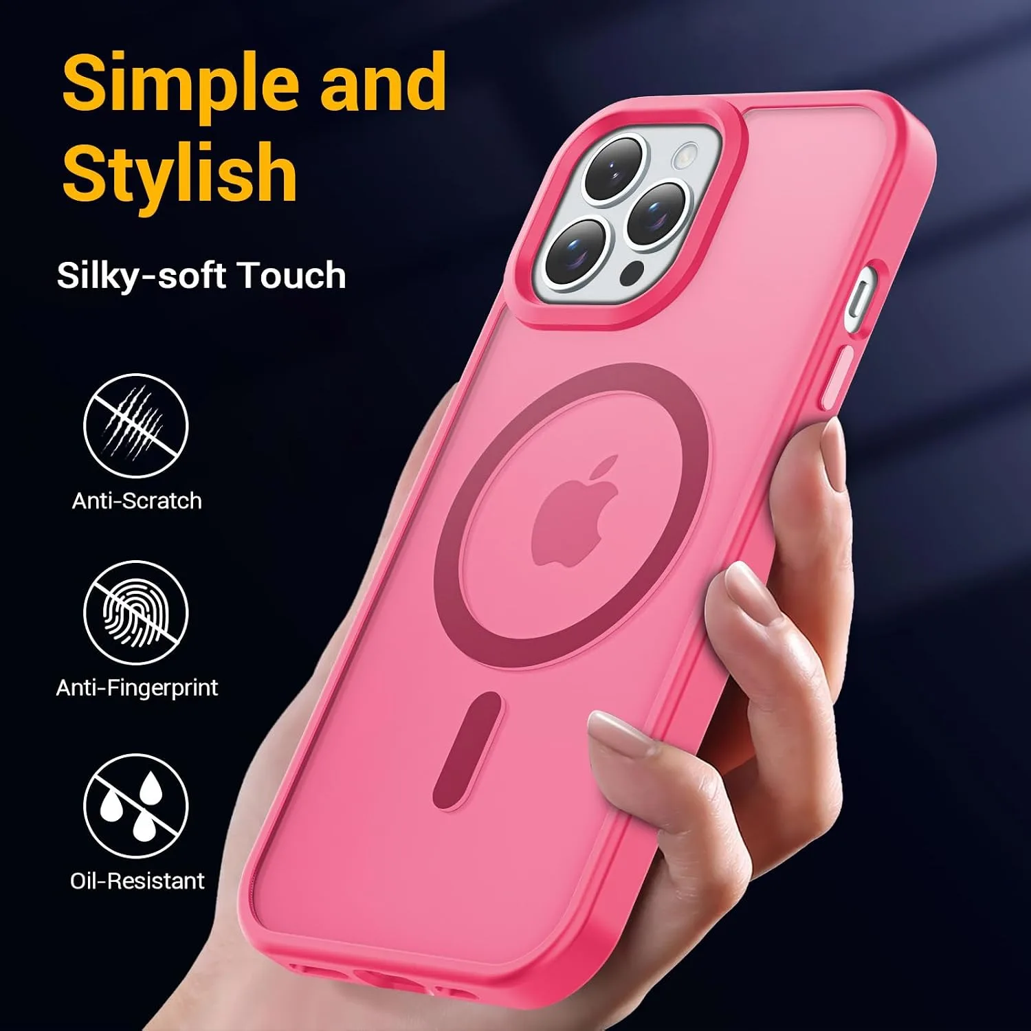Temdan for iPhone 14 Pro Max Case Hot Pink