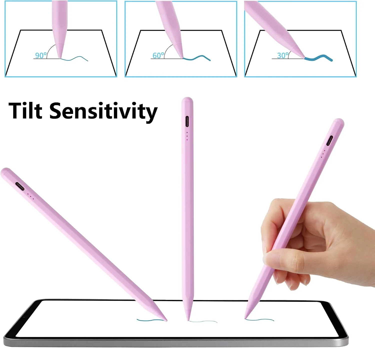 Stylus Pen for iPad A16 11th 10th 9th 8th 7th 6th Generation, iPad Pro 12.9 11 13 inch M4, iPad Air M3 M2 5th 4th 3rd Gen, iPad Mini A17 Pro 7 6 5, for Apple Pencil Pro 1st 2nd Gen Alternative, Purple