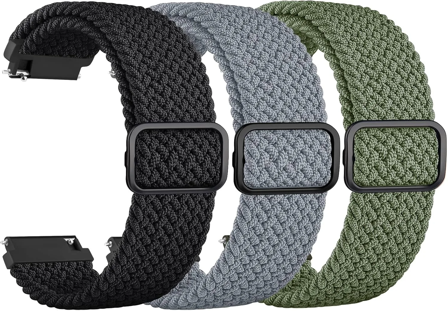 3 Pack Braided Stretchy Bands for IDW13,IDW16,IDW19 Smartwatch Bands, 22mm Elastic Straps for Fitpolo IDW13/Woneligo W13/FITVII HM57, TOOBUR/ENOMIR/MILOUZ/Gydom/Faweio/Amzhero/Tensky IDW19 Smart Watch for Women Men
