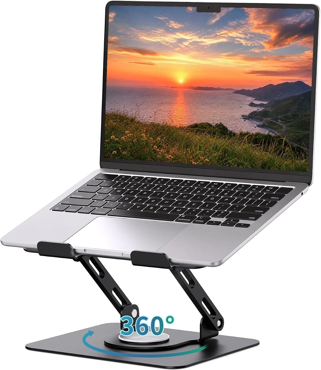Base para laptop Soundance JT16R giratoria 360° ajustable 10-17 pulgadas negra