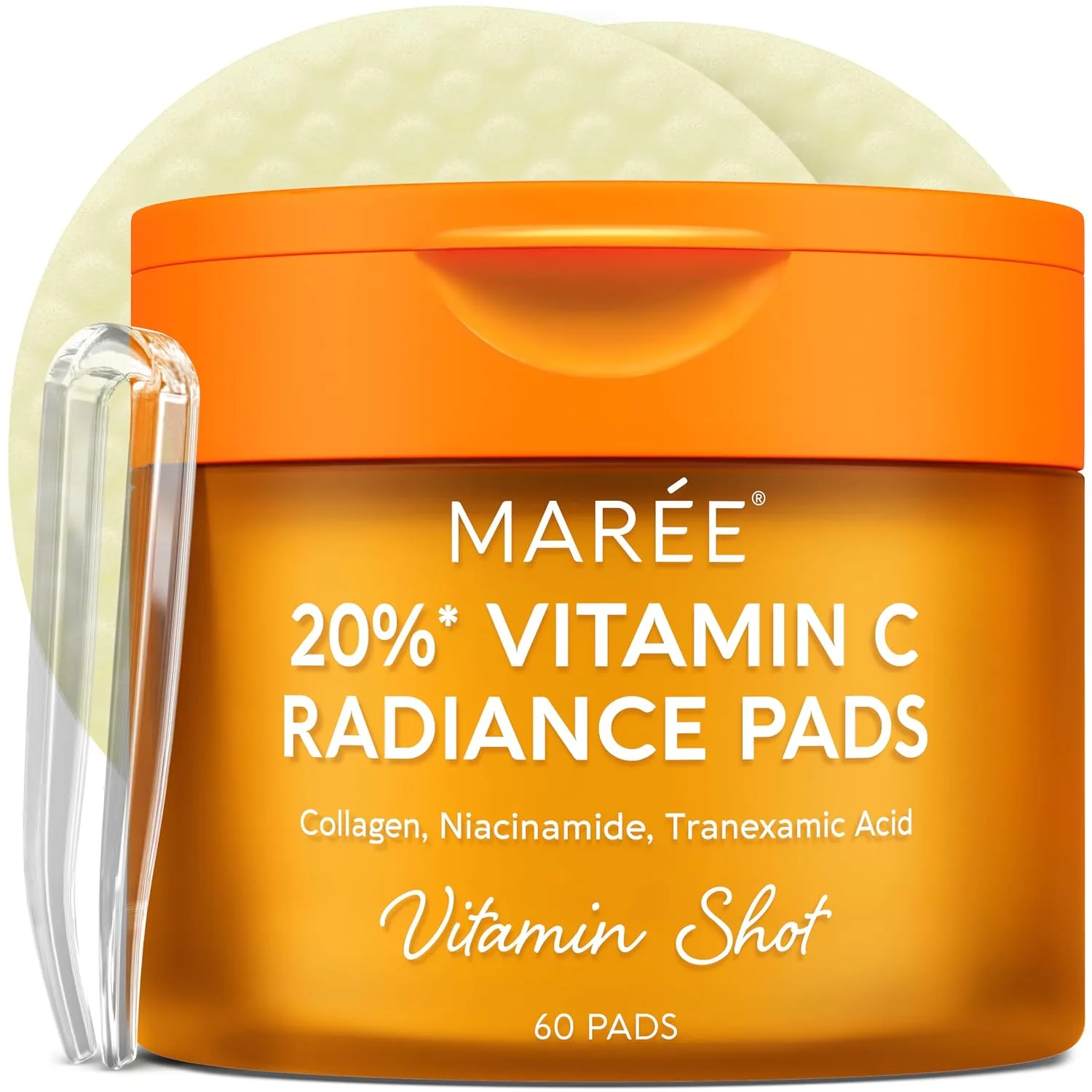 MAREE Vitamin C Toner Pads - Vitamin C Skincare TXA Serum Face Pads - 60 Ct