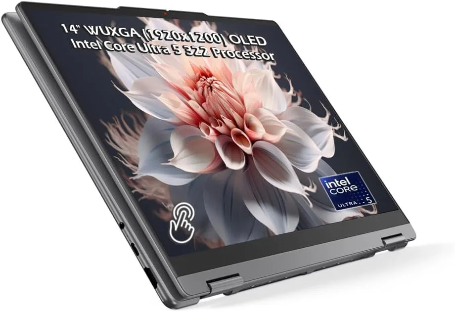 Lenovo Yoga 7i 2-in-1 Laptop, 14" 2K OLED Touch Display, Core Ultra 5 322, Intel Graphics, 16GB LPDDR5x 1TB SSD, Wi-Fi7, Backlit KB, FP Reader, TB 4, Webcam, Win11, Luna Grey, USB Hub, W/GaLiMu