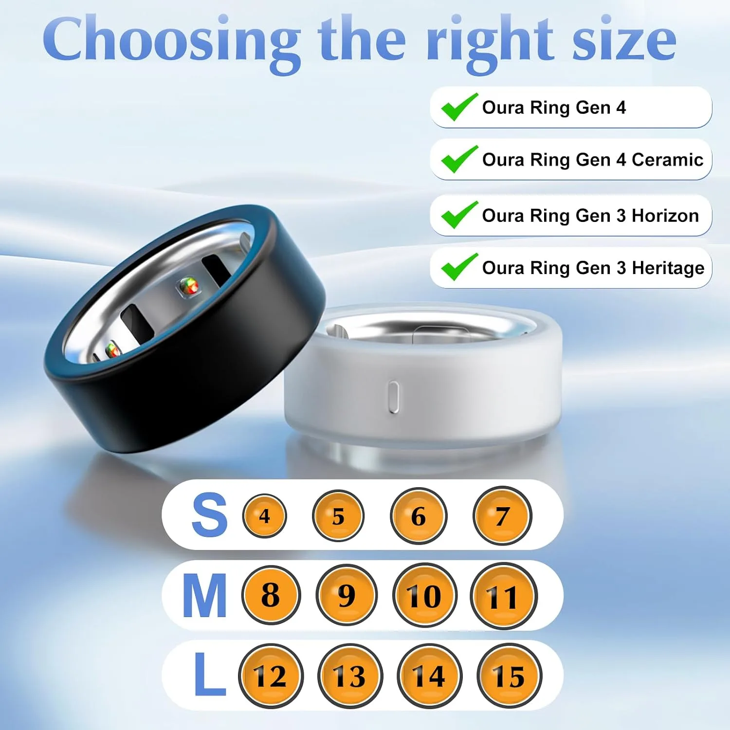 Compatible with Oura Ring Gen 4/4 Ceramic/Gen 3/Ultrahuman Rings Cover
