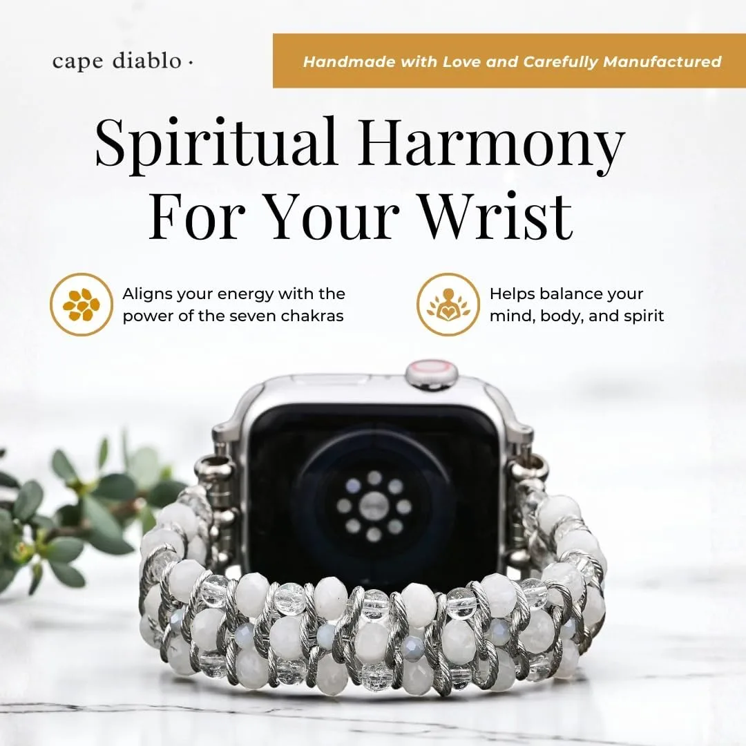 Cape Diablo Smart Watch Band for Women - Handmade Gemstone Strap - Compatible with 38mm-45mm Apple Faces