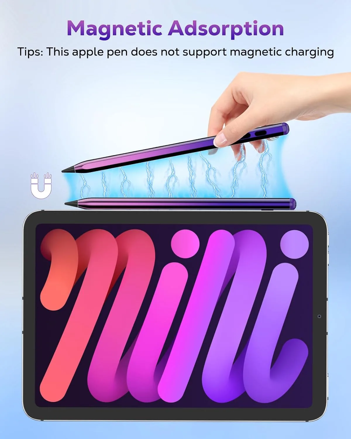 MoKo Stylus Pen for iPad 2018-2026, USB-C Charge Pencil with LED Display