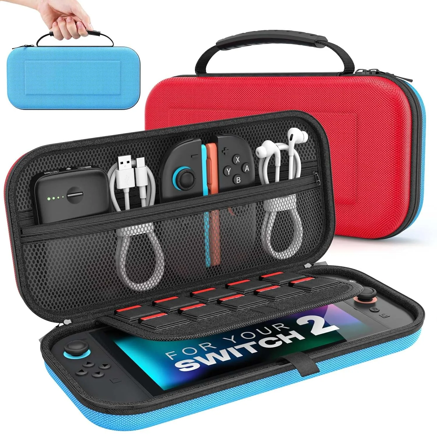 MoKo Carrying Case for Nintendo Switch 2 2025 Holds 10 Cartridges w/Pockets
