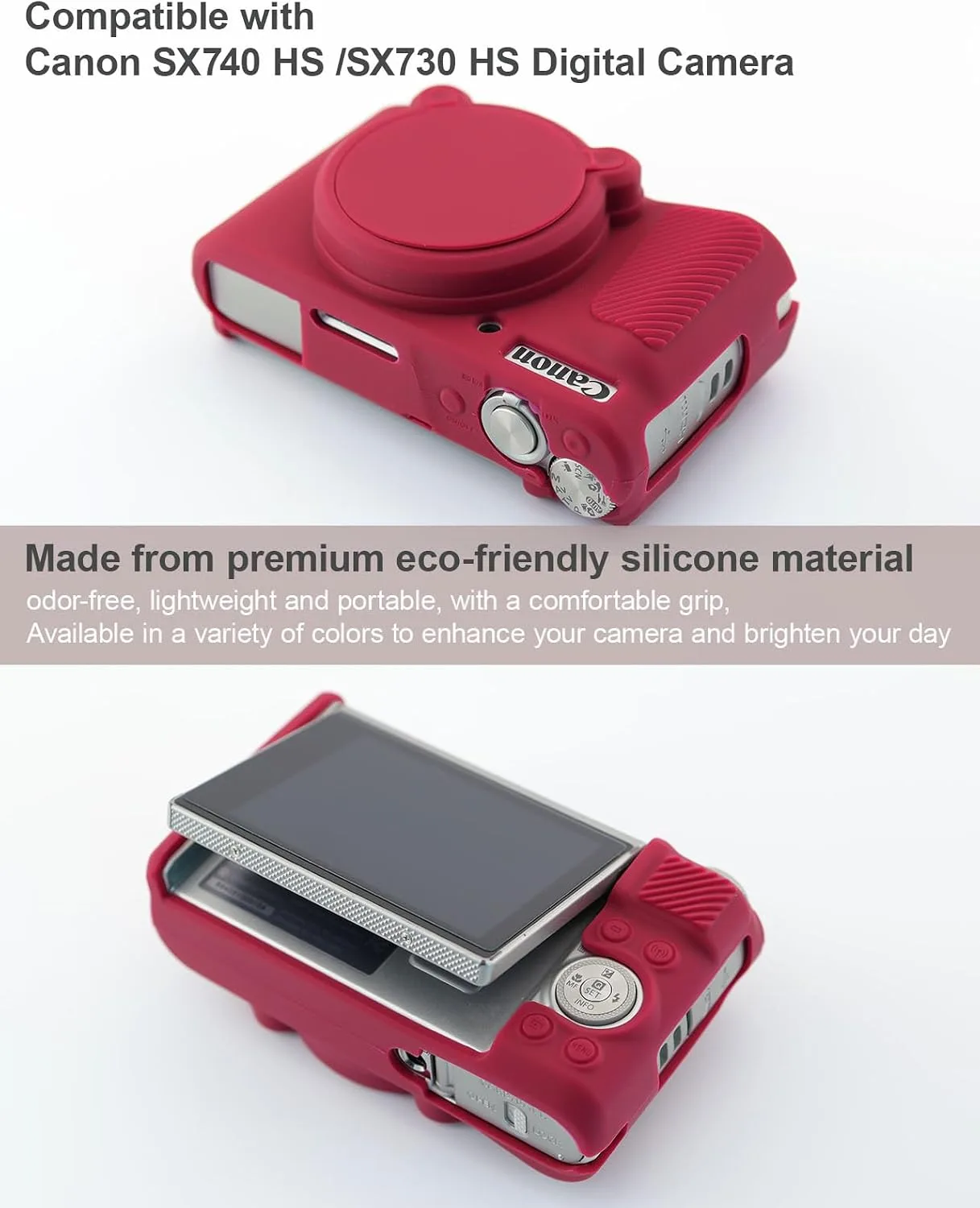 Case for Canon PowerShot SX740 HS, SX730 HS Camera - Dark Red