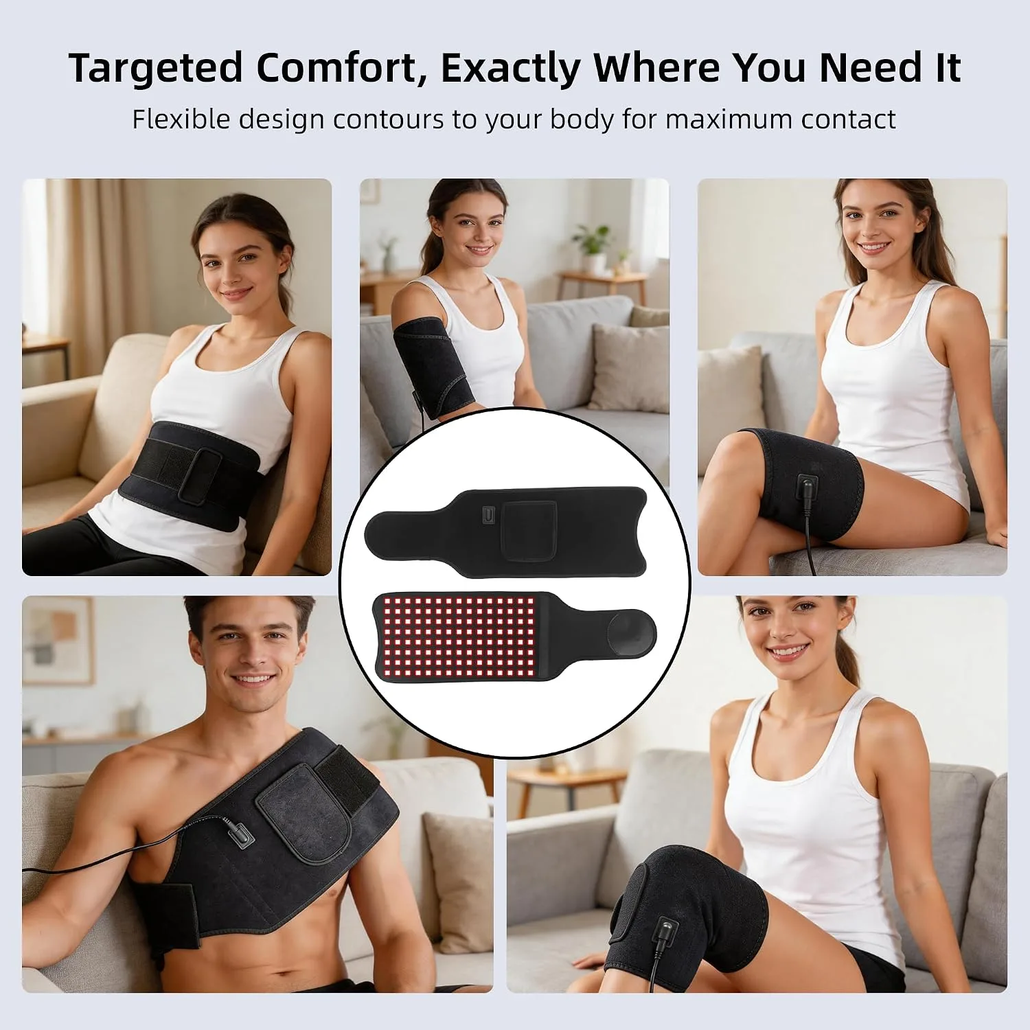 Red Light Therapy Pad, 120 LEDs Adjustable 26"x8.3" Light Wrap,Corded