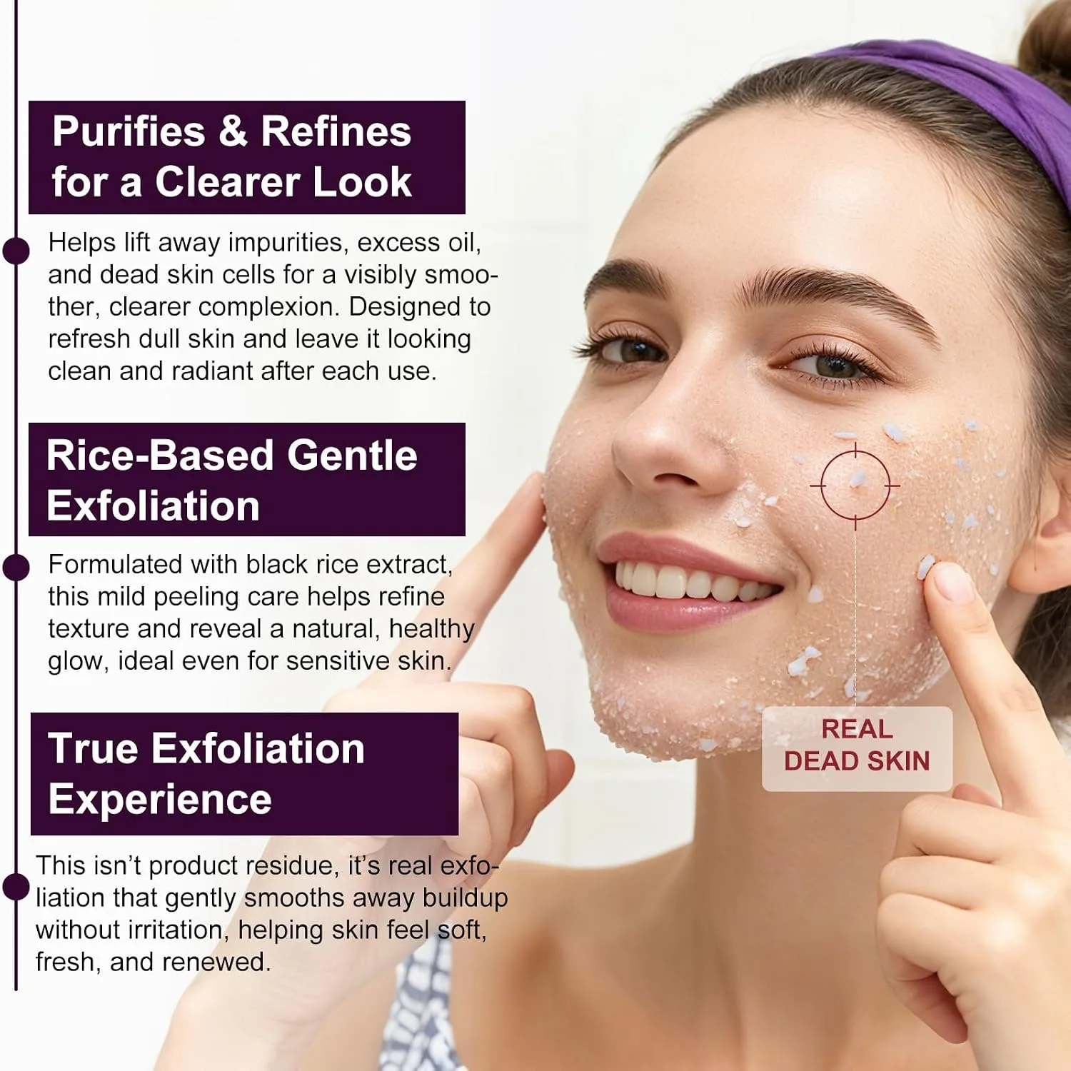 Black Rice Exfoliant, Peel Shot Glow Exfoliating Face Serum, Korean Skin Care Soft Exfoliating Body Scrub Dead Skin Cells, Blackheads Remover For All Skin Types 100ml