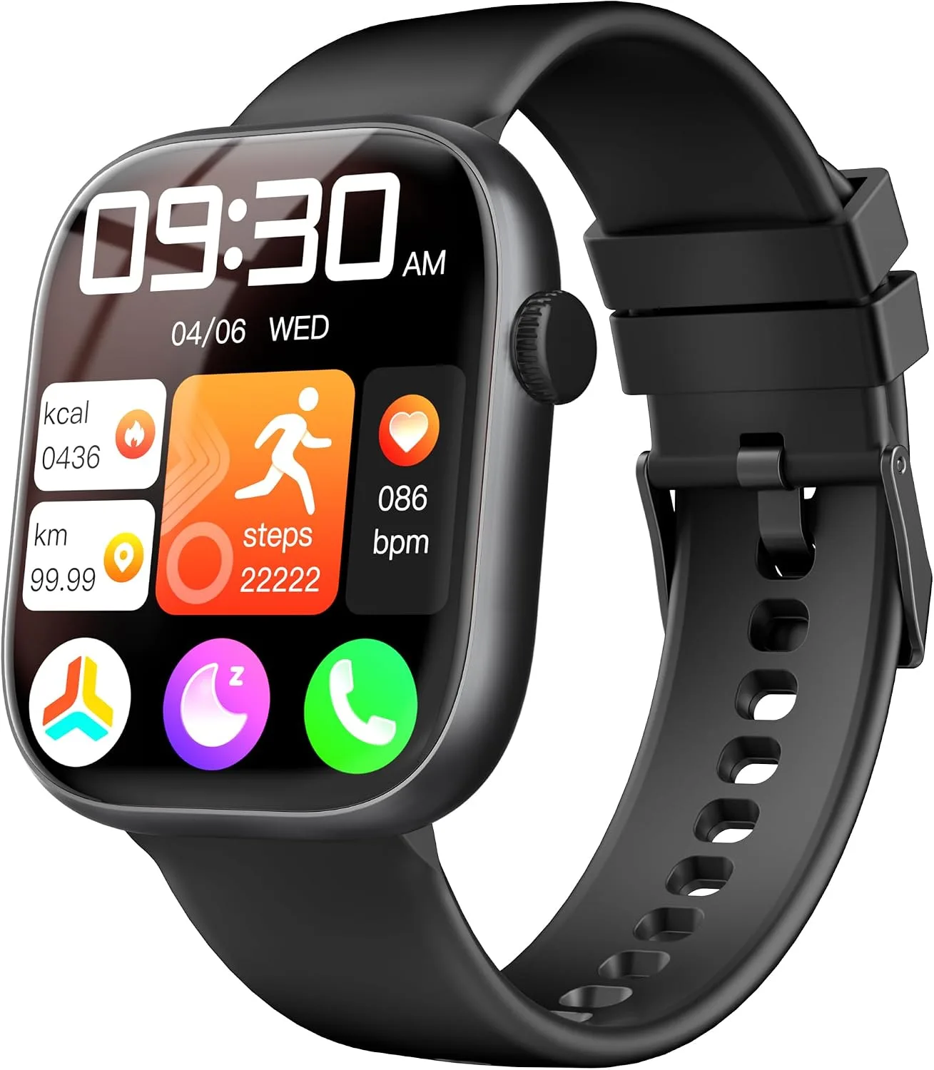 Smart Watch for Women Men, Fitness and Sleep Trackers with 1.83" HD Touchscreen, Bluetooth Calling Smartwatch for Android/iOS, IP67 Waterproof Multi-Sport Modes Pedometer, Jet Black