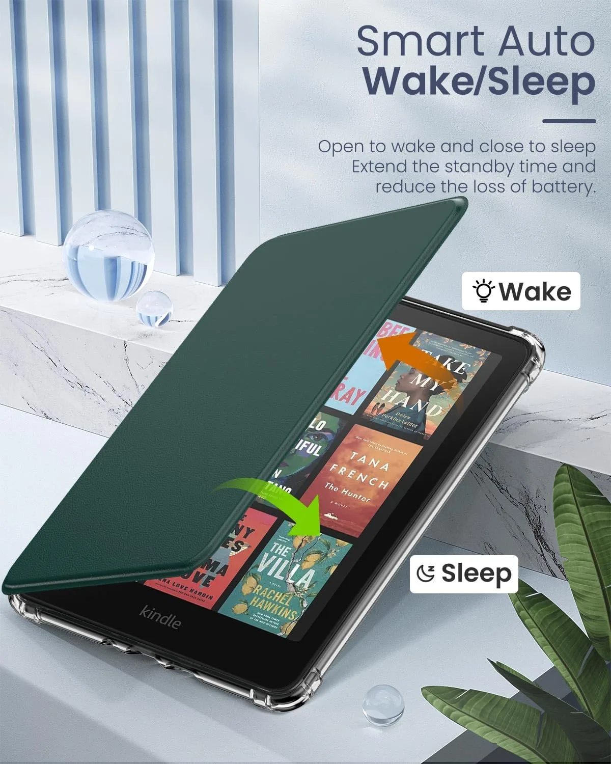 MoKo Case for Kindle Paperwhite 12th Gen & Colorsoft 2024, Midnight Green
