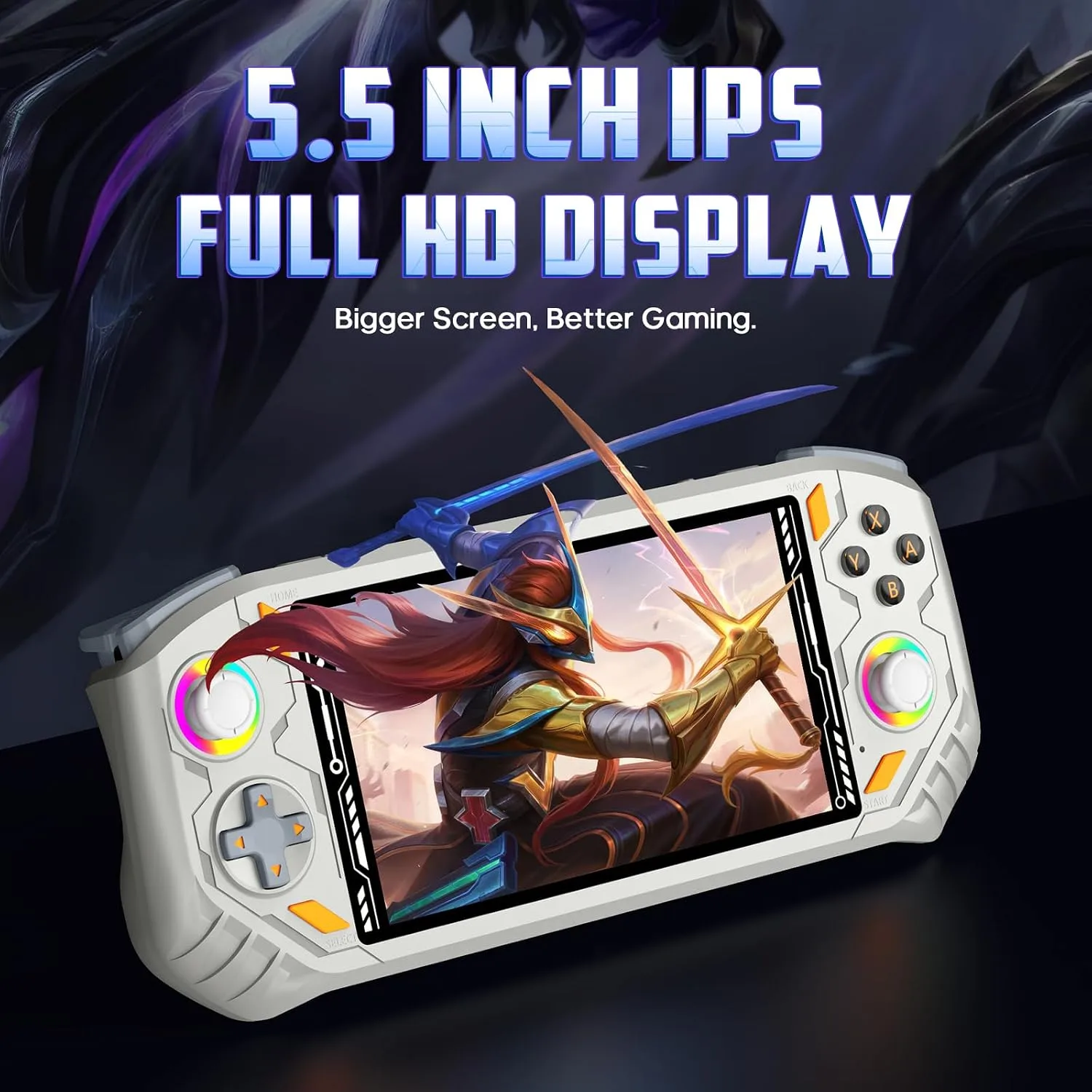 RG52MINI Retro Handheld Game Console, 5.5 Inch IPS HD Screen, Portable Dual System, 64GB Support 30+ Emulators & 22000+ Games, WiFi Multiplayer, HDMI Output, 5000mAh Battery (Gray)