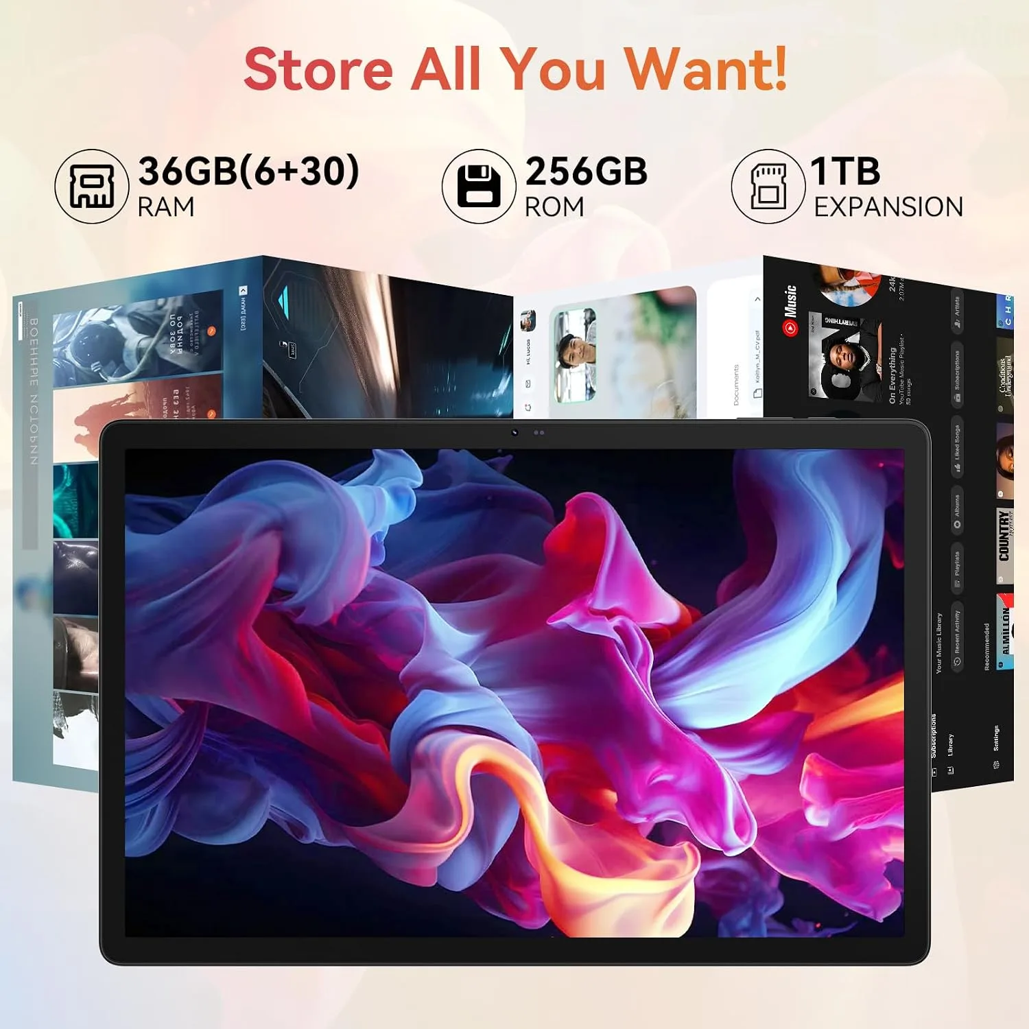 URAO Tablet｜14 inch Android 16 Tablet｜36GB RAM 256GB ROM ｜1920 * 1200 IPS FHD｜10000mAh 30W Fast Charging｜Octa-core Processor｜Wi-Fi 6, BT 5.4｜Dual Camera with Gemini AI｜Keyboard｜Stylus｜Case｜Headphone