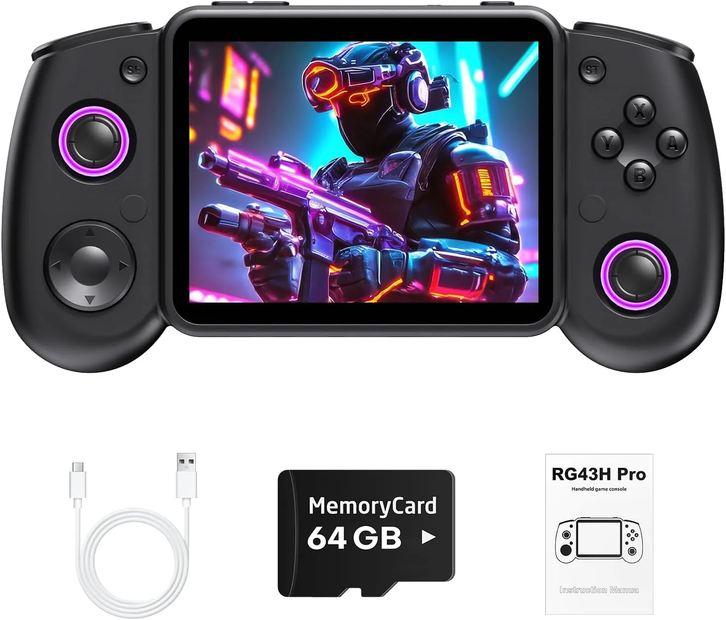 RG43H Pro Retro Handheld Game Console,Dual Game System,Powerful RK3562 Chip