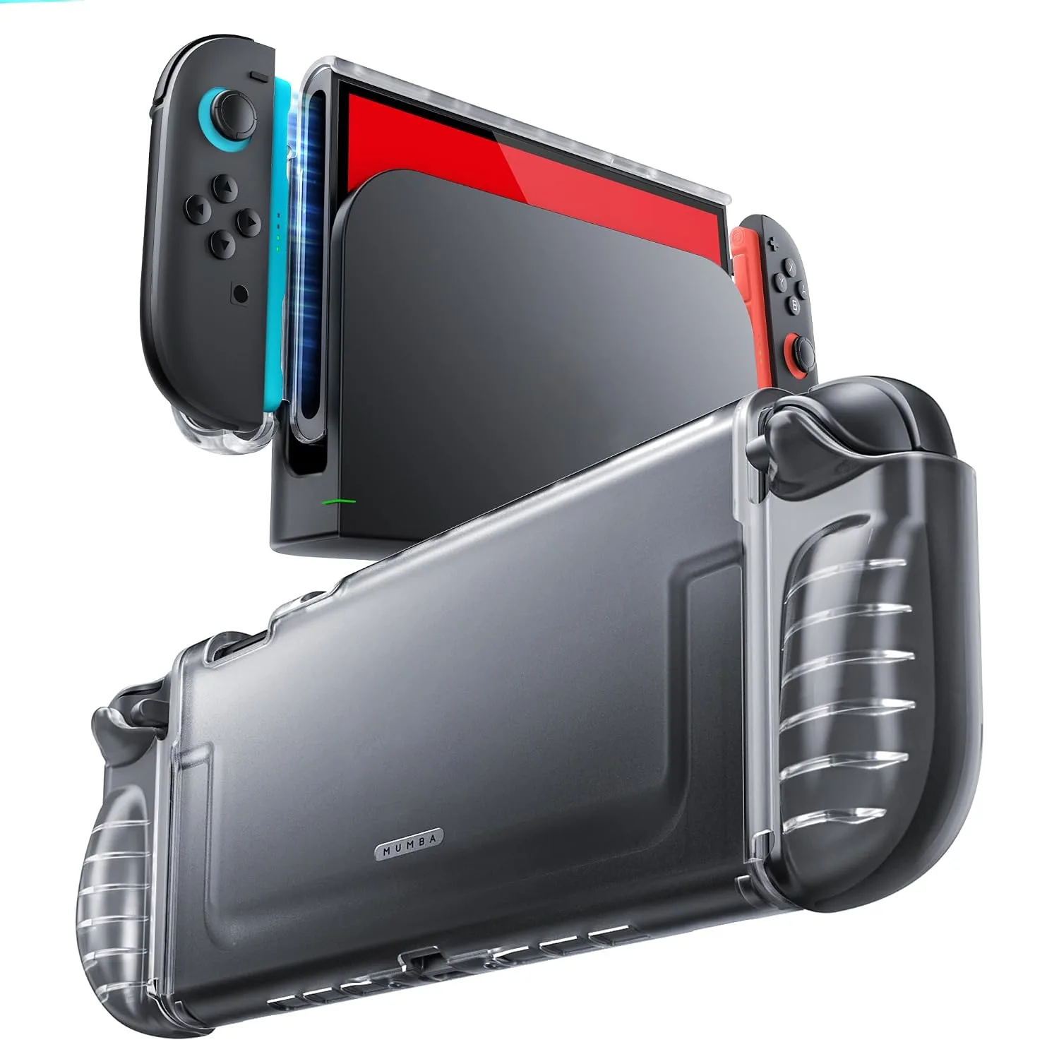 Mumba Clear Case for Nintendo Switch 2, One-Piece Dockable Crystal Protective Cover, Quick-Release Joy-Con, Upgraded Anti-Yellowing, Military-Grade Protection Ultra Slim Shell for Switch 2, Clear