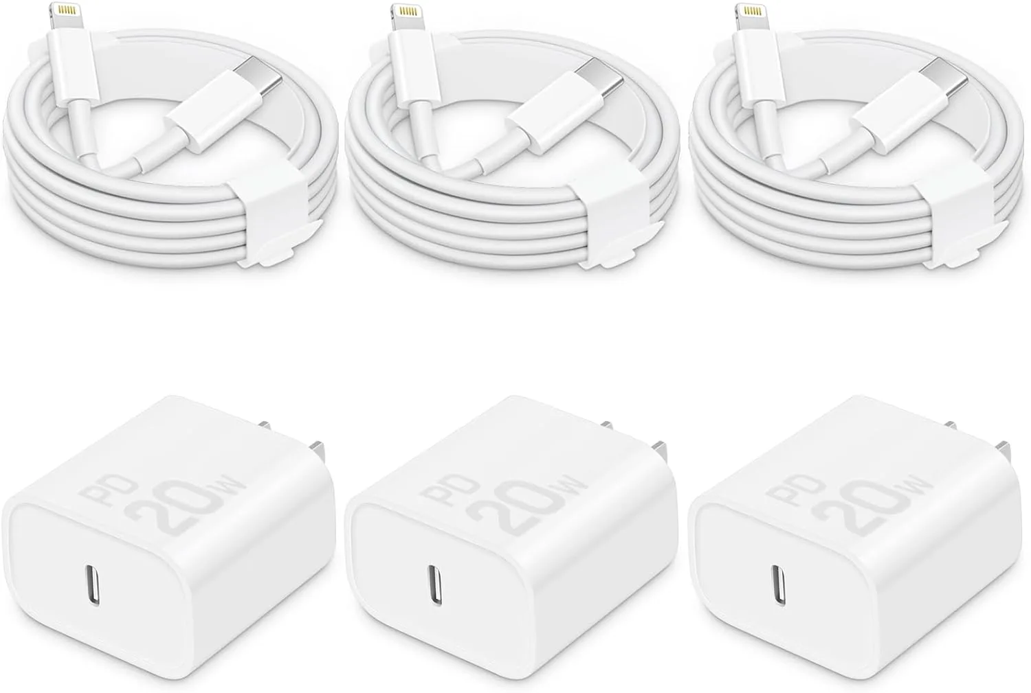CXX 20W Fast Charger for iPhone 14/13/12 [3-Pack, MFi Certified]