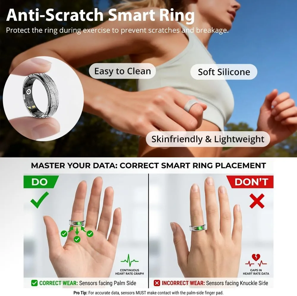 COLMI Ring 2 Radiant Smart Ring, Smart Ring for Women & Men, No App Fee.