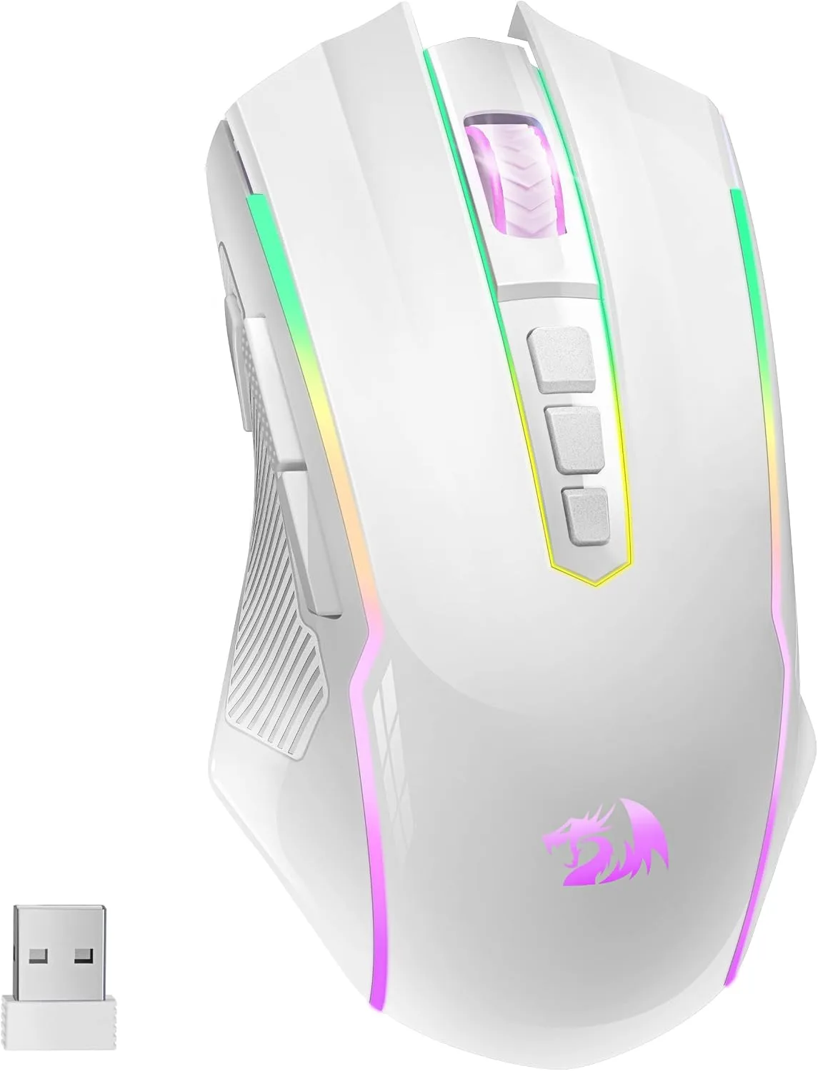 Mouse Gamer Redragon M910-WS inalámbrico blanco 8000 DPI