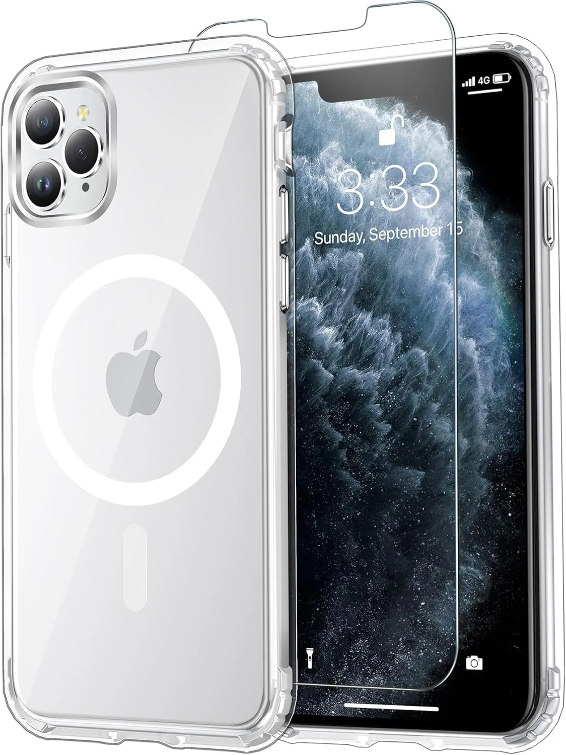 Temdan for iPhone 11 Pro Case with Screen Protector Clear
